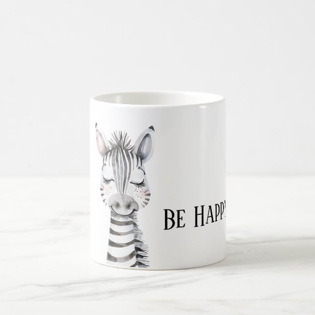 Sei glückliches Zebra Kaffeetasse (Mittel)