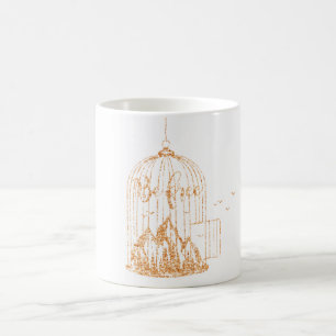 Sei gratis Rose Gold Bird Cage Mountain Kupfer Fly Kaffeetasse