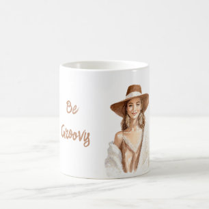 Sei groovy, sechziger Jahre Bohemian Boho Feder Oh Kaffeetasse