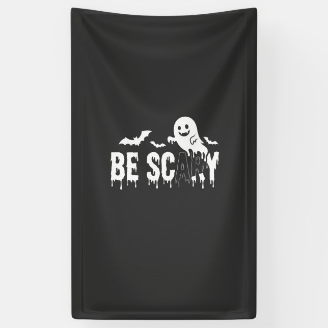 Sei Gruseliger Halloween-Geist Fledermaus Design_1 Banner (Vertikal)
