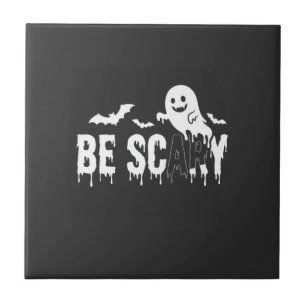 Sei Gruseliger Halloween-Geist Fledermaus Design_1 Fliese