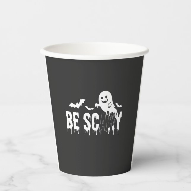 Sei Gruseliges Halloween-Geist-Fledermaus-Design_1 Pappbecher (Vorderseite)