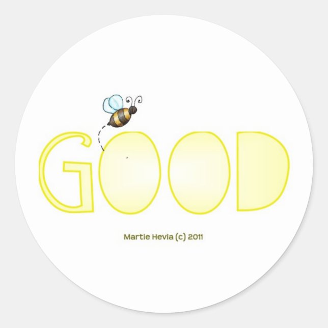 Sei gut - ein positives Wort Runder Aufkleber (Vorderseite)