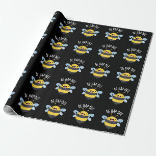 Sei Hap-bee Funny Bee Pun Dark BG Geschenkpapier