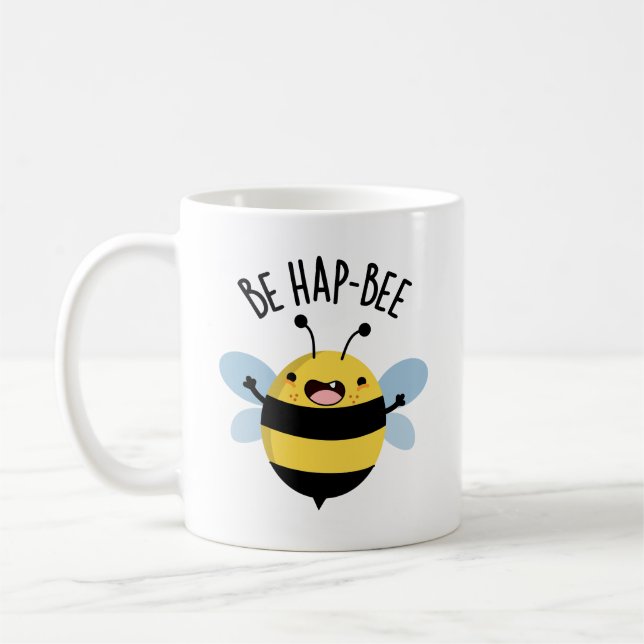 Sei Hap-bee Funny Bee Pun Kaffeetasse (Links)