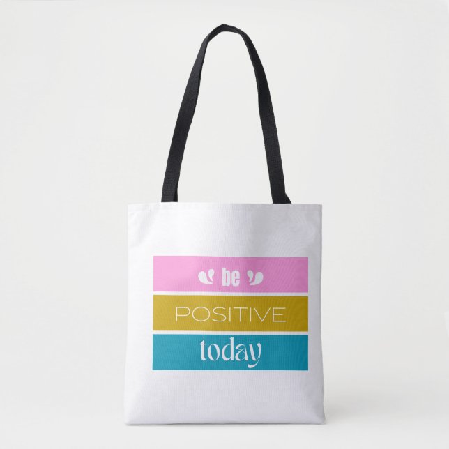 'Sei heute positiv' Modernes Farbblock-Design  (Vorderseite)