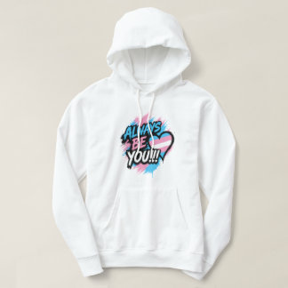 "Sei immer du selbst" Trans-Stolz-Herz Hoodie