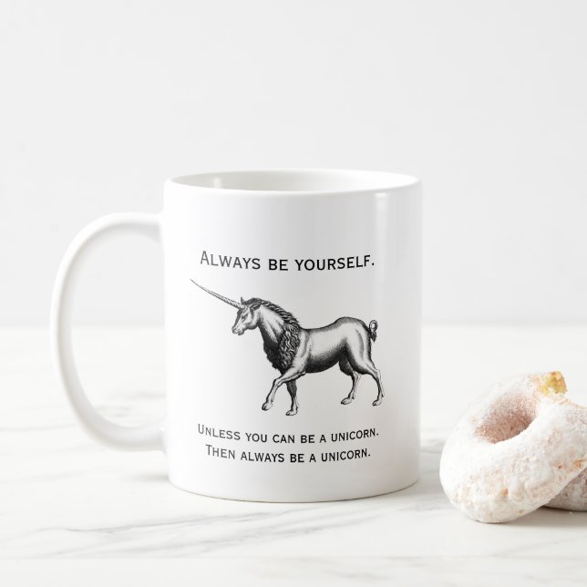 Sei immer ein Einhorn Kaffeetasse (Mit Donut)