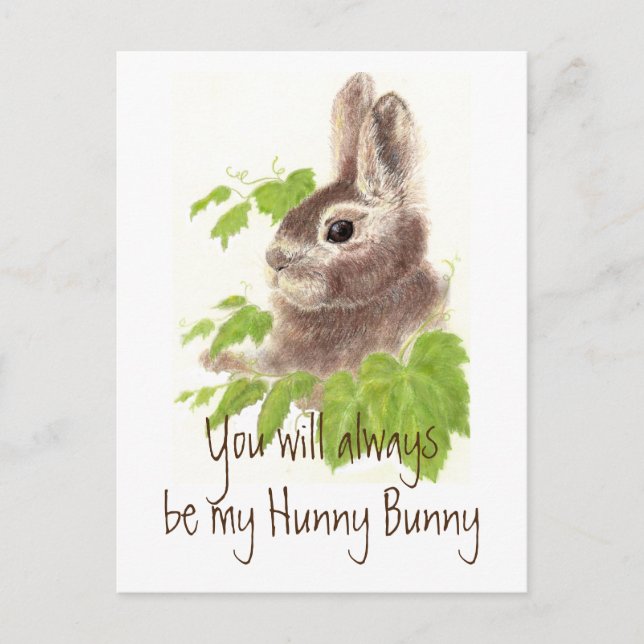 Sei immer mein Hunny Bunny Rabbit, Glass Postkarte (Vorderseite)