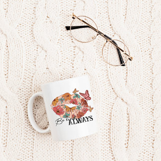 Sei immer nett, Schmetterling-Wildblume Lippen Kaffeetasse