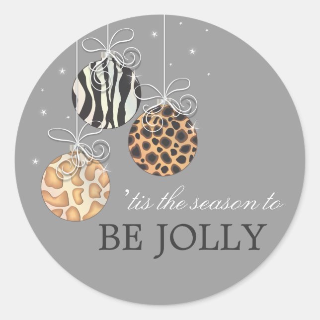 Sei Jolly Weihnachts-Ornament-Feiertagsticker Runder Aufkleber (Vorderseite)