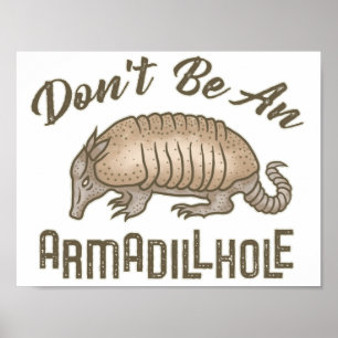 Sei kein Armadillhole Funny Armadillo Animal Poster