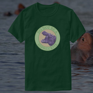 Sei kein Hippokrite - Lila Punny-Hippo T-Shirt