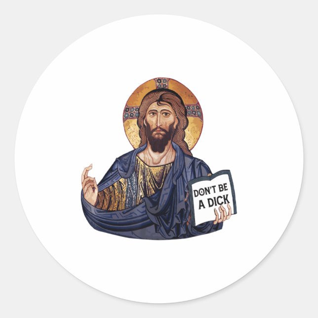 Sei kein Jesus-Buch  Runder Aufkleber (Vorderseite)