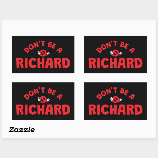Sei kein Richard Funny Sticker - Sarcastic Spaß (Blatt)