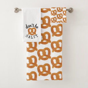 Sei kein salziger Funny Pretzel Pun Badhandtuch Set
