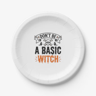 Sei keine gewöhnliche Hexe Vintage Halloween Pappteller