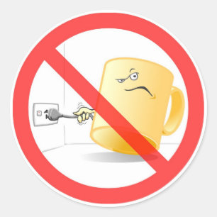 Sei keine Tasse, benutze das Plug! Farbaufkleber Runder Aufkleber