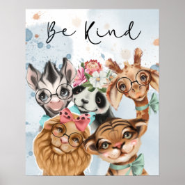 Sei Kind Jungle Safari Wildbaby Dusche blau Poster