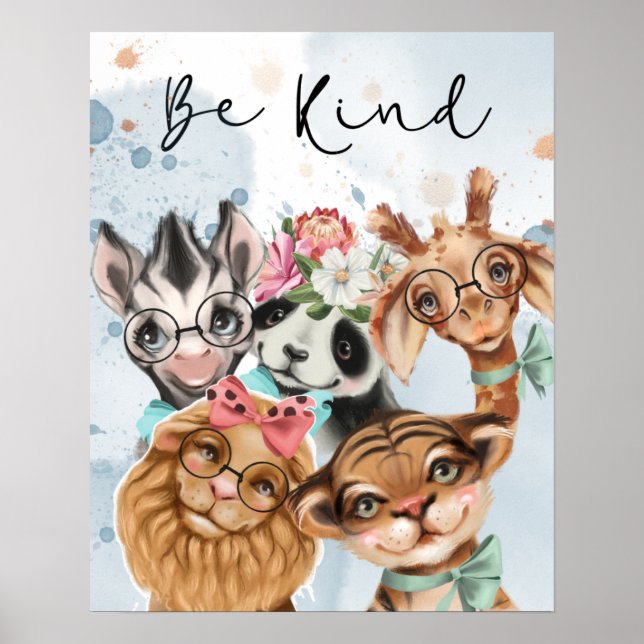 Sei Kind Jungle Safari Wildbaby Dusche blau Poster (Vorne)