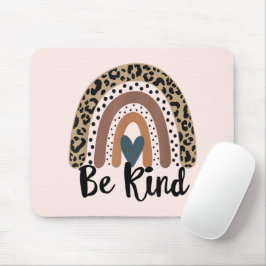 Sei Kind Leopard Rainbow Boho inspirierendes Rosa Mousepad