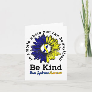 Sei Kind World Down Syndrome Day Awareness Ribbon Karte