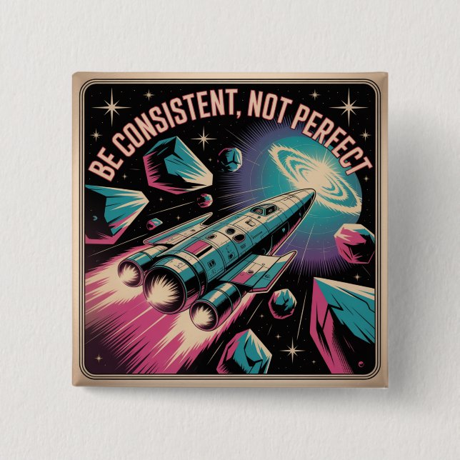 Sei konsequent, nicht perfekt button (Vorderseite)