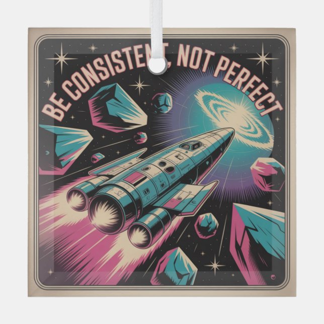 Sei konsequent, nicht perfekt ornament aus glas (Vorderseite)