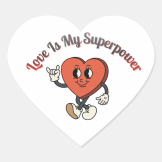 Sei Mein 2026 – Retro Valentinstag Liebe Typografi Herz-Aufkleber