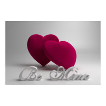 Sei mein 3D-Herz Valentine Poster