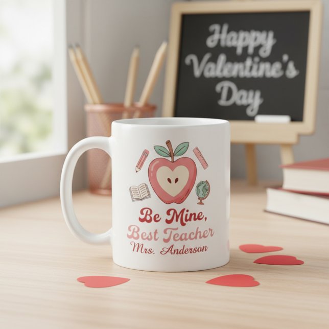 Sei mein bester Lehrer Valentinstag Personalisiert Kaffeetasse (Von Creator hochgeladen)
