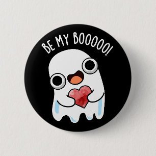 Sei mein Boo Funny Ghost Pun Dark BG Button