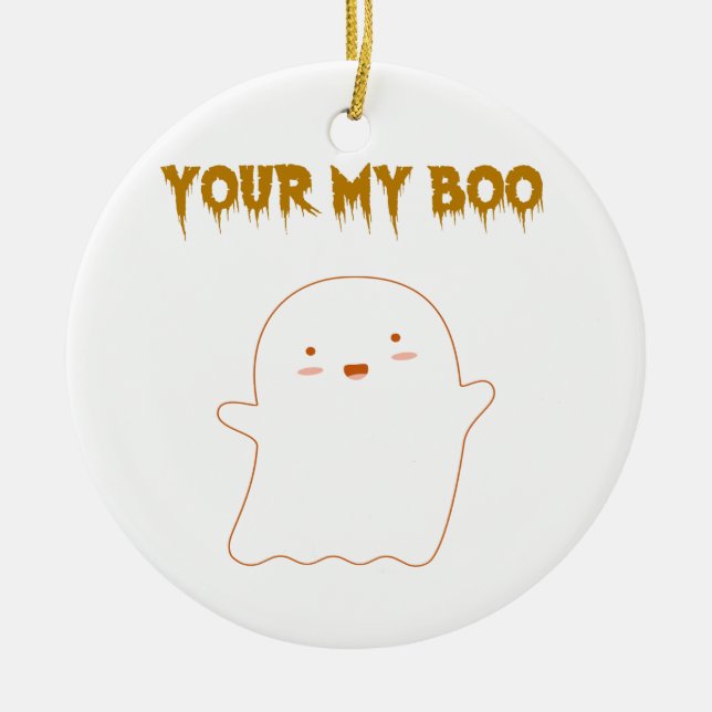 Sei mein Boo Halloween Ghost Keramikornament (Vorne)