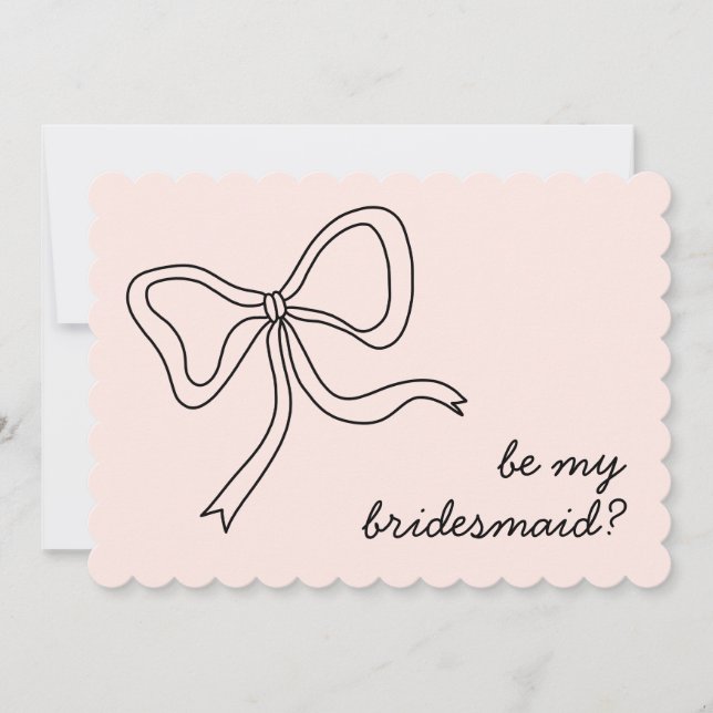 Sei mein Bridesmaid Pink Bow Bridesmaid-Vorschlag Einladung (Vorderseite)