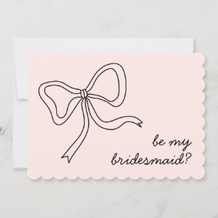 Sei mein Bridesmaid Pink Bow Bridesmaid-Vorschlag Einladung
