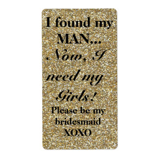 Sei mein Bridesmaid-Weinetikett