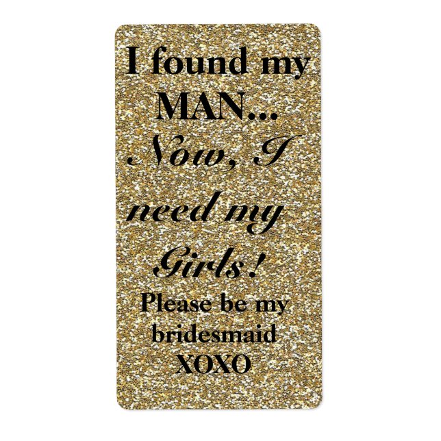 Sei mein Bridesmaid-Weinetikett (Vorne)