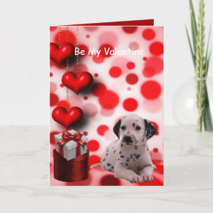 Sei mein Dalmatiner-Welpe-Hund am Valentinstag Feiertagskarte