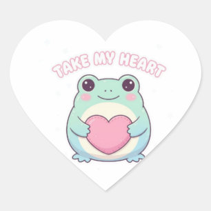 sei mein Frosch, Valentins-Frosch, romantischer Fr Herz-Aufkleber