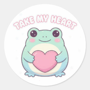 sei mein Frosch, Valentinsfrosch, romantischer Fro Runder Aufkleber