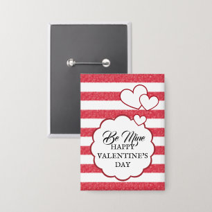 Sei mein Glücklicher Valentinstag Herz Kreide Stre Button