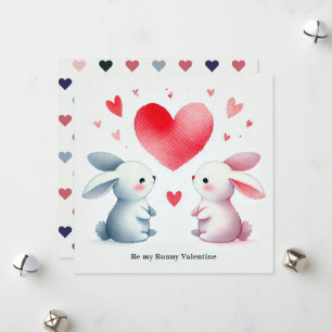 "Sei mein Häschen-Valentins" Aquarell Süße Häschen Feiertagskarte
