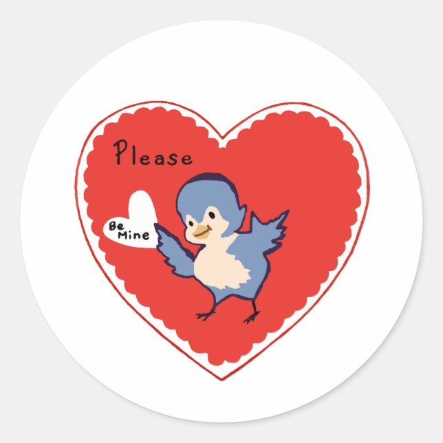 Sei mein Herz Valentine Classic Round Sticker (Vorderseite)