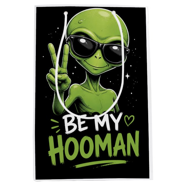 Sei mein Hooman 👽 Mittlere Geschenktüte (Vorderseite)