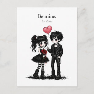 Sei mein oder anders Gothic-Valentinskarte Postkarte