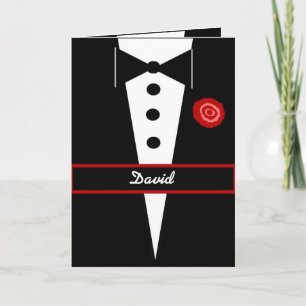 Sei mein Ringträger CUSTOM NAME Karte Tux und Rose