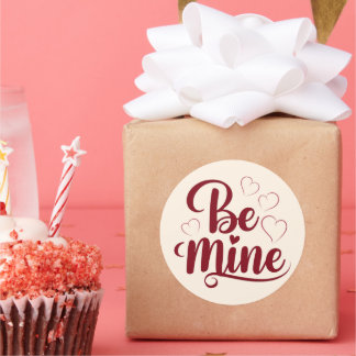 Sei Mein - Romantisches Design für den Valentinsta Runder Aufkleber