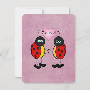 Sei mein rosa Teen Ladybug Valentinstag Feiertagskarte