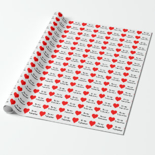 Sei mein rotes Herz zum Valentinstag Liebe Geschenkpapier