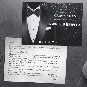 Sei mein Trauzeuge Anfrage Beschreibung schwarze F Einladung